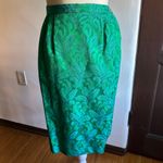50s Vintage CAROL CRAIG | Matching Green and Blue Brocade Skirt Suit | Sz Small Photo 5