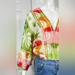 Farm Rio  Rainbow Sherbert Tropical Boho Sunset Pink Bodysuit Women's Sz Small Photo 7