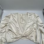 Reformation 100% Silk Long Sleeve Crop Photo 1
