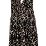 Soiéblu Soieblu Womens Black Gold Floral Sleeveless Pullover Maxi Dress Size‎ Large Photo 0