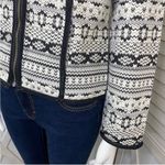Chico's Chico’s Tribal Fair Isle Southwestern Full Zip Knit Jacket Black Ivory Small Photo 6