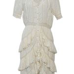 Love Shack Fancy Tiered Victorian Ruffle Peasant Midi Dress Farmhouse Ivory Size 2 Photo 0