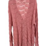 Andree by Unit  pink v-neck cardigan open knit lightweight 2X plus office casual Photo 3