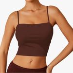 Cotton On Brown Spaghetti cotton Strap Crop Top, size S lined Y2K festival Photo 1