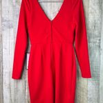 Crystal Doll Crystal Dolls Size 5 Red Long Sleeve Sweetheart Neckline Sheath BodyCon Dress Photo 2