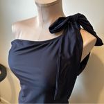 J.Crew Bow Tie One Shoulder one-piece Swim Suit Women’s size 14 navy blue Photo 2