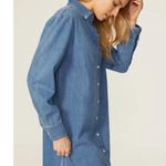 THAKOON Light Blue Wash Denim Button Up Front Mini Oversized Shirt Dress Size 4 Photo 2