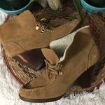 Michael Kors Leather Suede Moccasin wedge Booties Photo 8