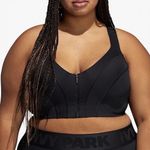 Ivy Park Adidas X  IVP Zip Front Medium Impact‎ Sports Bra Black 4X Photo 0