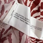 Mango MNG Woman Red Beige Animal Print Cotton Puff Sleeve Mini Dress Size 4 New Photo 5