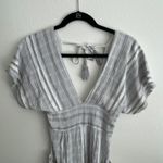 l*space Striped Jumpsuit‎ V-Neck Tie Back Pockets Casual Summer Romper Photo 6