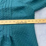 Jacqueline Riu Blouse Striped‎ Button Down Long Sleeve Teal Green Medium Photo 10