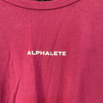 Alphalete Women’s  pink long sleeve knot waist crop athletic top small Photo 2