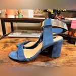 ZARA  Blue Suede Chunky Heels size 36eu‎ (6us) Photo 3