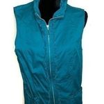 Christopher & Banks Cotton Zip-front Ruffle Trim Casual Vest Teal XL Photo 0