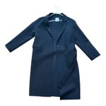 Sandro Antho Double Faced Wool Blend Metallic Long Coat Sz L Photo 2