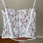 House Of CB House‎ of CB ‘Mila’ Ivory Lace underwired woven corset NWOT size L Photo 3