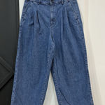 Madewell Pleated Wide Leg Jeans Size 10 Baggy Medium Wash Photo 0