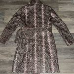 AQUA  Snake Print Faux-Leather Trench Coat Photo 5