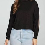 Chaser Sparkle Split Sleeve Mock Neck Top Photo 1