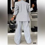 Women's Gray Wide Leg Pantsuit Size M Photo 4
