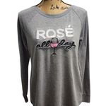 Blue Blush Blush Rose All Day Graphic Sweatshirt Pullover Long Sleeve Top Medium Photo 0
