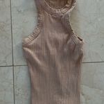 Free People Movement Beige Ribbed High Neck Tank Sz XS Photo 0