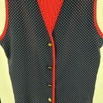 Jo Hardin vintage vest polka dot stripes red white blue color block patriotic 12 Photo 5