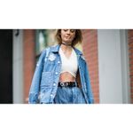 Elastic choker handmade black elastic lace necklace faux miniature rhinestones Photo 6