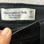 Abercrombie & Fitch 🆕 Black High Rise 90s Straight Vegan Faux Leather Pant 26🆕 Photo 14