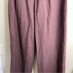 Madewell  Harlow Wide Leg Pleated Pants Chocolate Raisin Tencel Linen Sz 10 NWT Photo 7