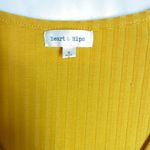 Heart & Hips  yellow Ribbed long sleeve v neck tee shirt,‎ size Small Photo 1
