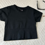 Aerie Offline black seamless workout lounge crop tee shirt S Photo 0