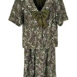 NWT Lafayette 148 Olive Green Ribbon Overlay Strapless Dress & Jacket Size 8/10 Photo 0