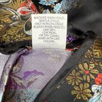 Divided  Y2K 2000s Oriental Kimono Top Black Satin Japanese Asian Print Small (6) Photo 7