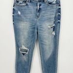 Kancan Katherine High Rise Distressed Mom Jeans Stretch Cotton Blend Women 7/27 Blue Photo 0