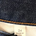 Crippen Dark Rinse Denim Slim Straight Cropped Jeans Deep Blue Size 24 Photo 16