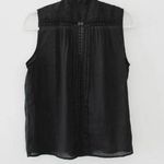Frame Cali Ramie Lace Inset Tank Blouse in Noir Photo 7