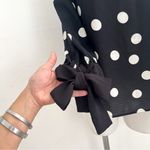 Haute Monde Polka Dot Women's blouse Top - Black and White SMALL Photo 5