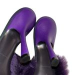 Burberry  Heeled Purple Slip on Fuzzy Sandal On Leather Sole(Size 37) Photo 3
