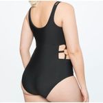Eloquii  One Piece Swimsuit Size 16 W Black NWT Cutout Gold Hardware Underwire Photo 1