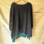 Max jeans Avenue Top Women black Blue Floral Back Asymmetric Hem Tunic Blouse size 3X Photo 1