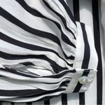 J. McLaughlin NEW  Navy and White Striped Button Down Blouse with Bishop Sleeves Photo 6