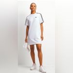 Adidas Women’s 3-Stripes White Boyfriend T-Shirt Dress Photo 2
