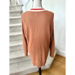Aerie  Burnt Orange Brown Waffle Oversize Varsity Stripe Cardigan Photo 3