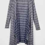 Charlotte Russe  Navy & White Striped Long Cardigan Sweater Photo 0
