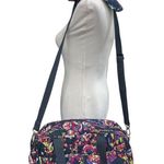 Vera Bradley Compact Traveler Bag Midnight Wildflowers Navy Blue Pink Green Photo 1