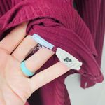 Madewell  Ribbed Long Sleeve Turtle Neck Top Maroon Sz Medium Photo 5