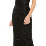Mac Duggal Lattice Beaded Spaghetti Strap Column Gown- NWT Photo 0