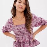 American Eagle  AE Square Neck Smocked Babydoll Blouse Photo 0